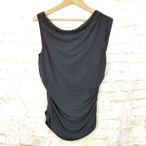 Pilcro Anthropologie One Shoulder Top Womens XL Gray Ruched Side Modal Blend - Picture 4 of 12